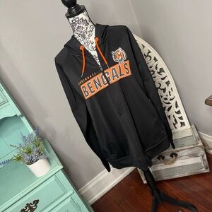 Majestic NFL Cincinnati Bengals Therma Base Zip Hoodie Jacket Size XL Football